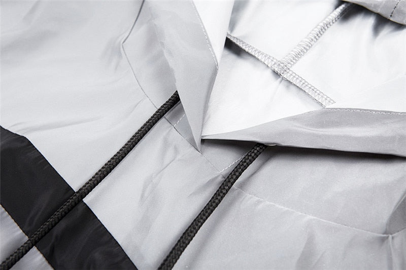 Drune | Reflektierender Crop Kapuzenpulli Jumpsuit
