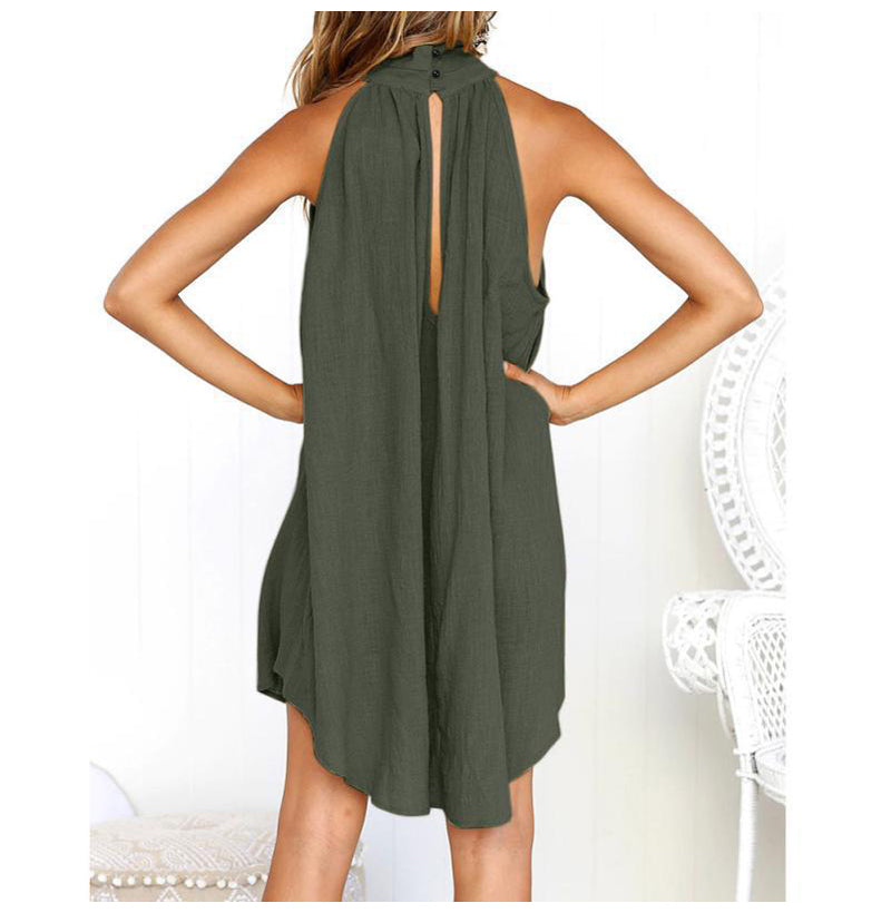 Drune | Halterneck Kleid mit High Low Saum