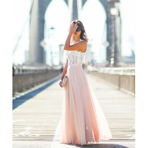 Drune | Elegantes Maxi Spitzenkleid Im Brauthochzeits Stil
