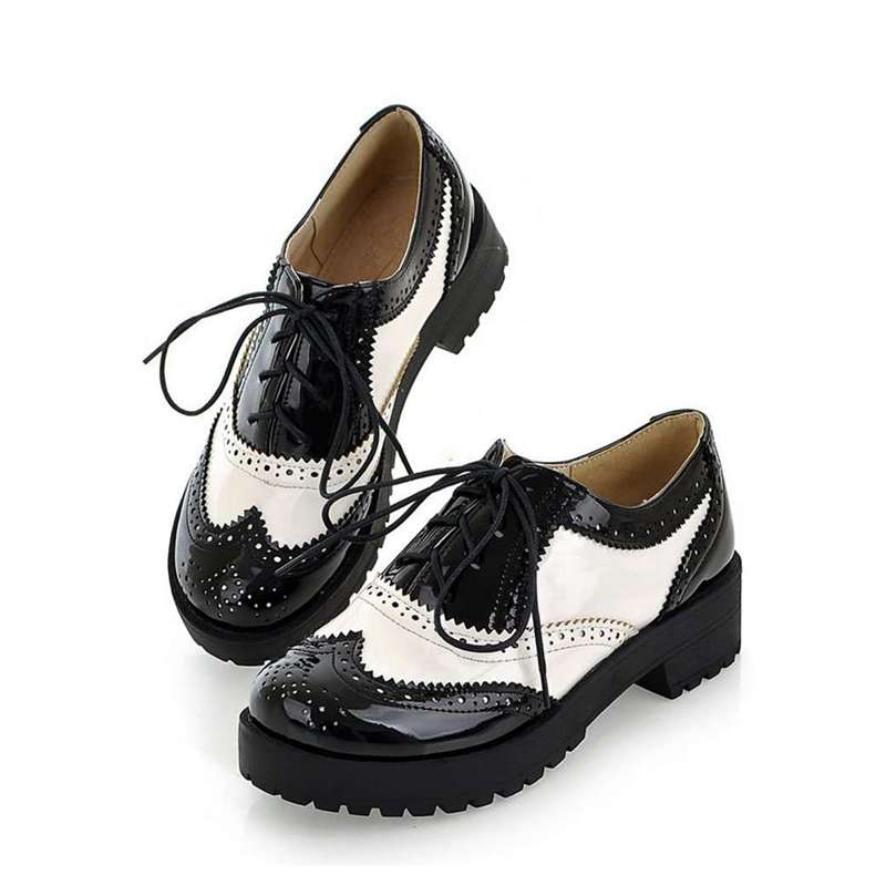 Drune | Vintage Oxford Schuhe Weiß