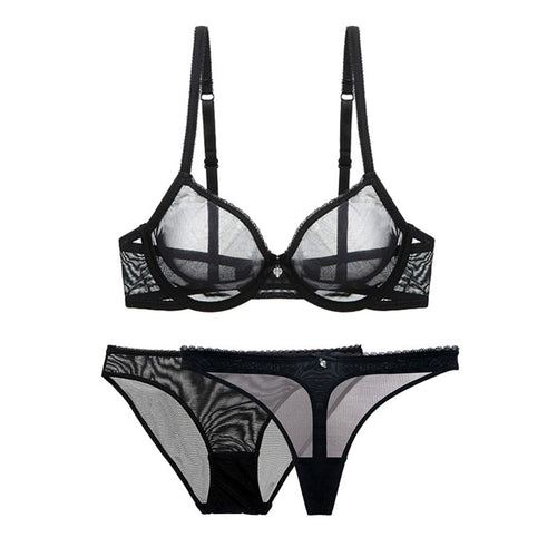 Drune | 3-Teiliges Transparentes Lingerie-Set für Komfort
