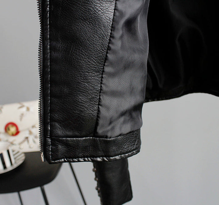 Drune | Bikerjacke mit Stickerei Pu-leder Elegant, Einzigartig