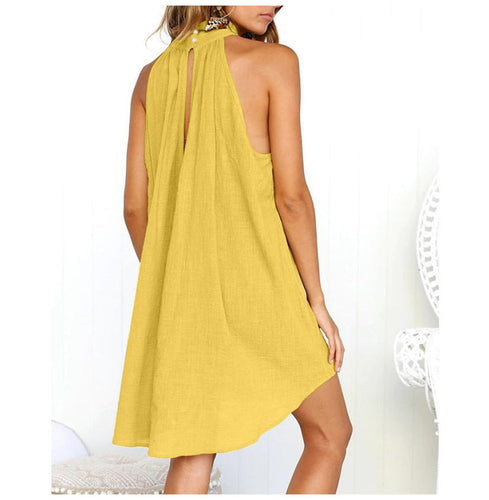 Drune | Halterneck Kleid mit High Low Saum