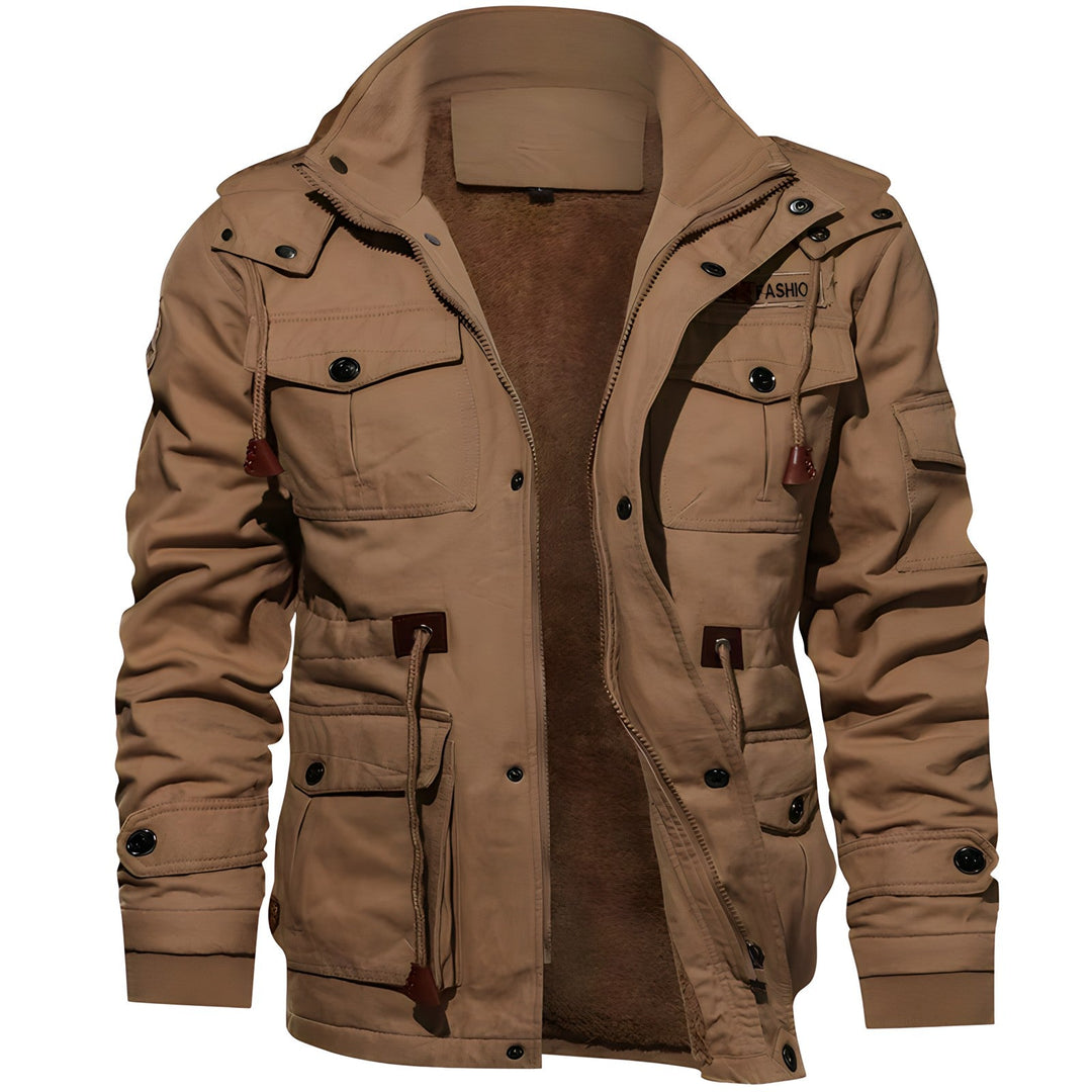 Drune | Herren Winterjacke Mit Knopf Und Reißverschluss Frontverschluss Stil