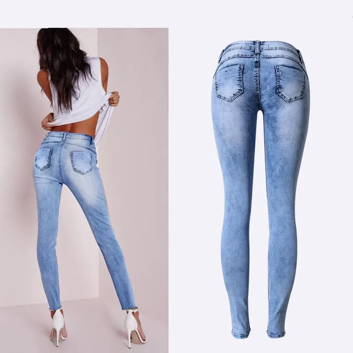 Drune | Dehnbare Patchwork-Jeans im Trend