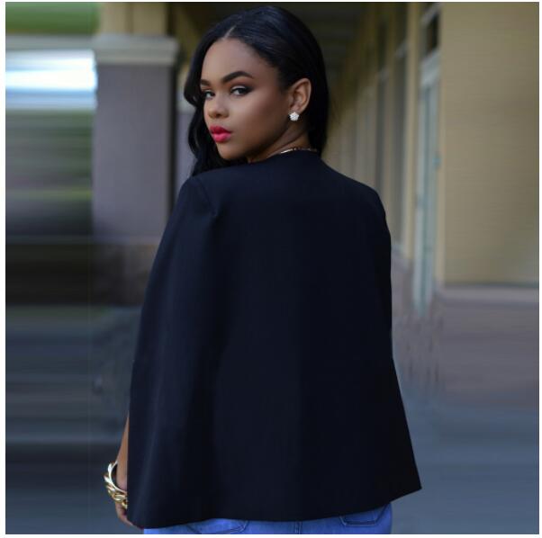 Drune | Damen Cape Blazer Mit Offenem Vorderteil Und Langen Ärmeln