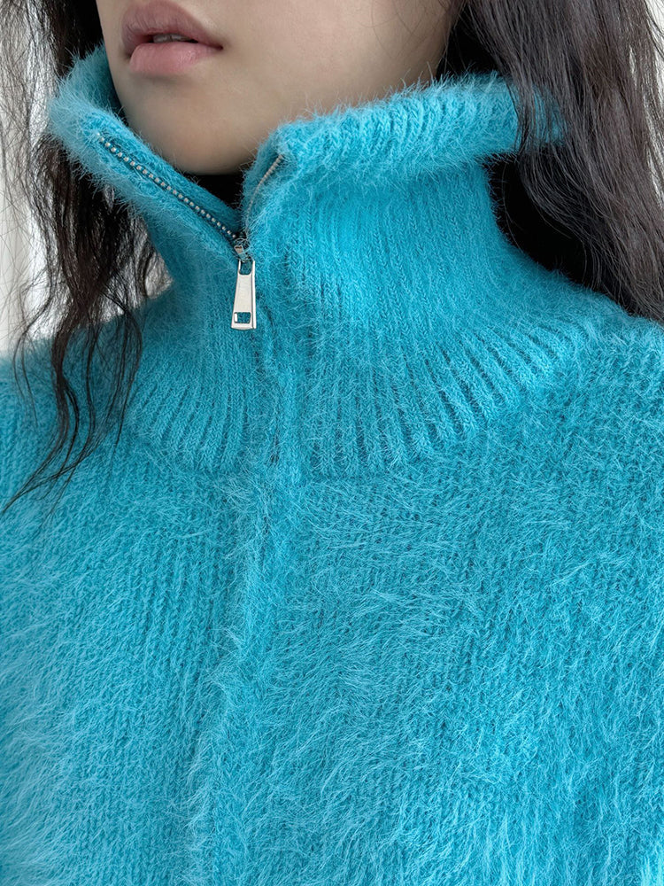 Drune | Flauschiger Pullover mit Reißverschluss