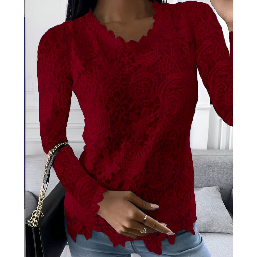 Drune | Elegante Spitzenbluse mit Langen Ärmeln