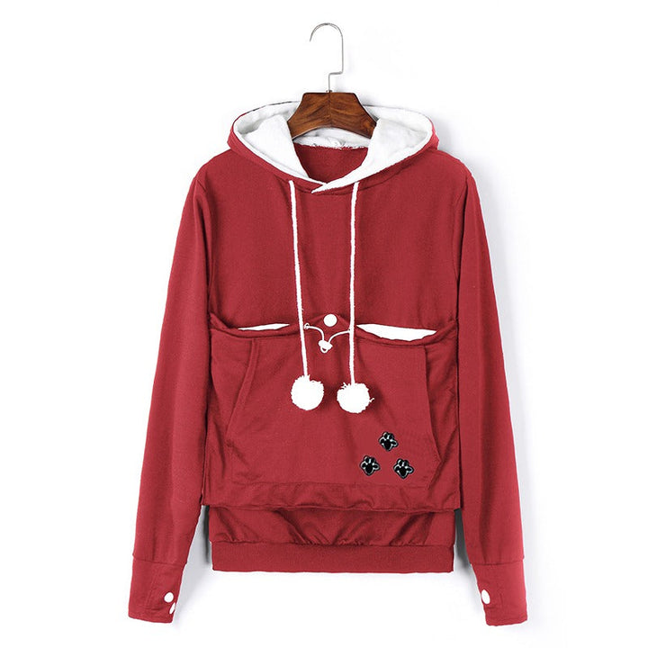 Drune - Damen Kapuzenpullover mit bestickten Reißverschlusstaschen für lässige Winterbekleidung