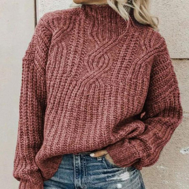 Drune | Pullover Bequemer Kabelstrickpullover mit Rollkragen für Damen