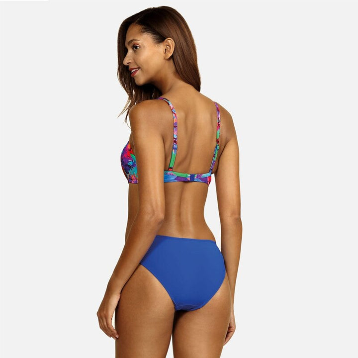 Drune - Florales Blaues Bikini-Set
