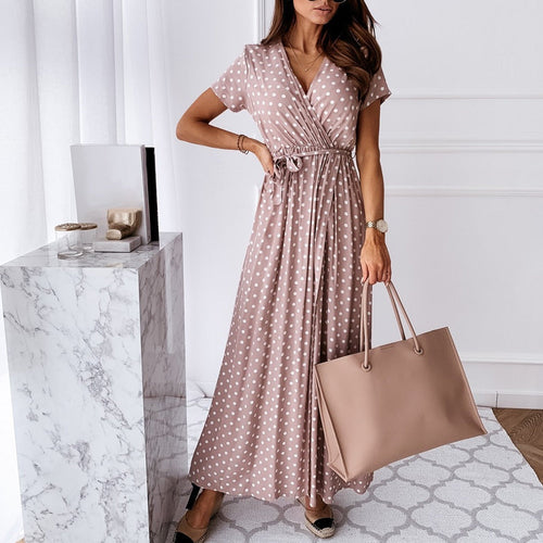 Drune - Langes gepunktetes Kleid