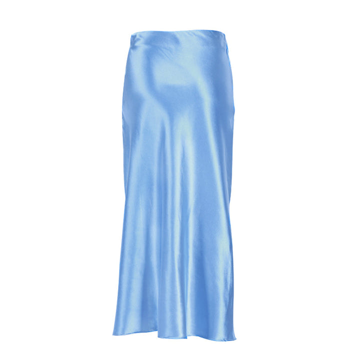 Drune | Hochgeschnittener Langer Rock aus Satin-Seide für Frauen