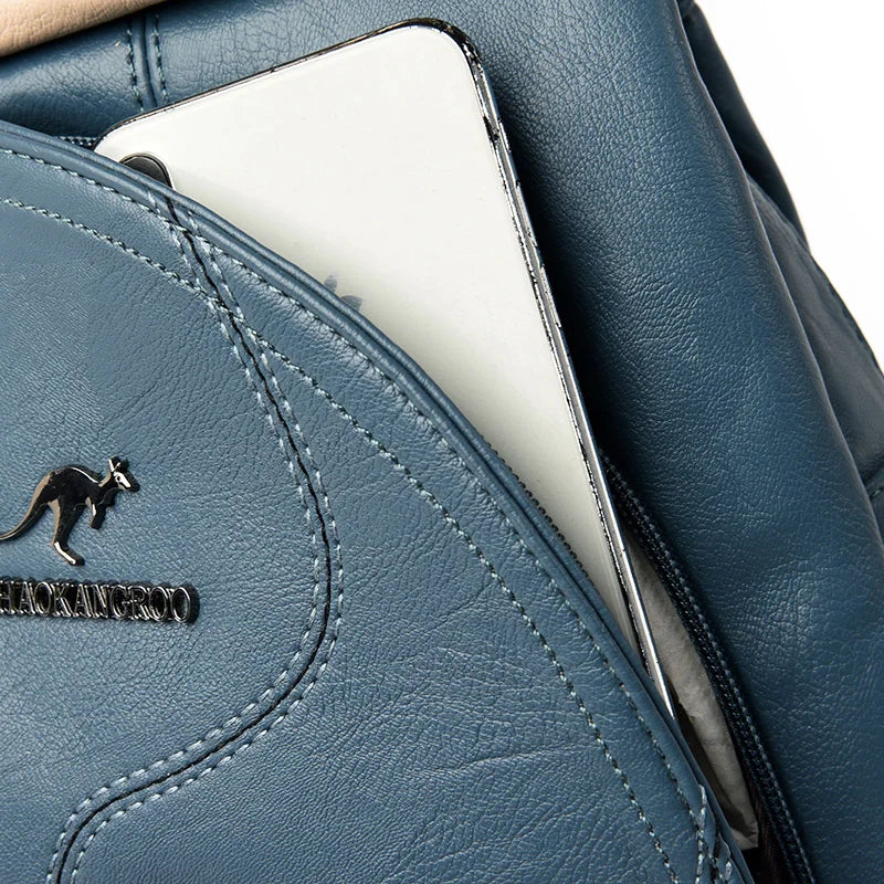 Drune | Anti Diebstahl Rucksack Aus Leder Mit Reißverschluss Für Damen