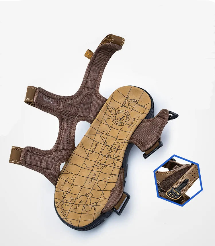 Drune | Doppelte Riemen Ledersandalen Für Herren