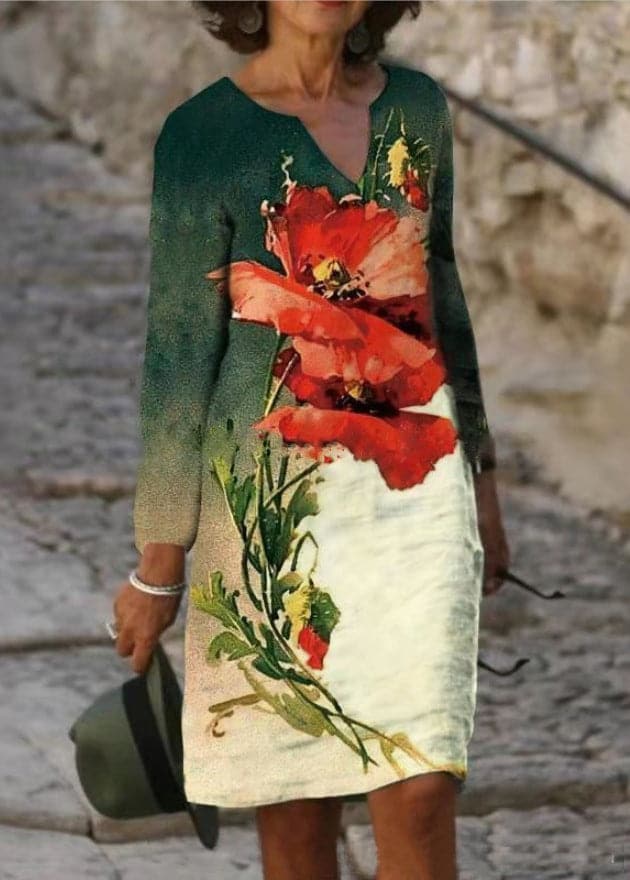 Drune | Blumenreich leichtes Baumwollkleid für Damen
