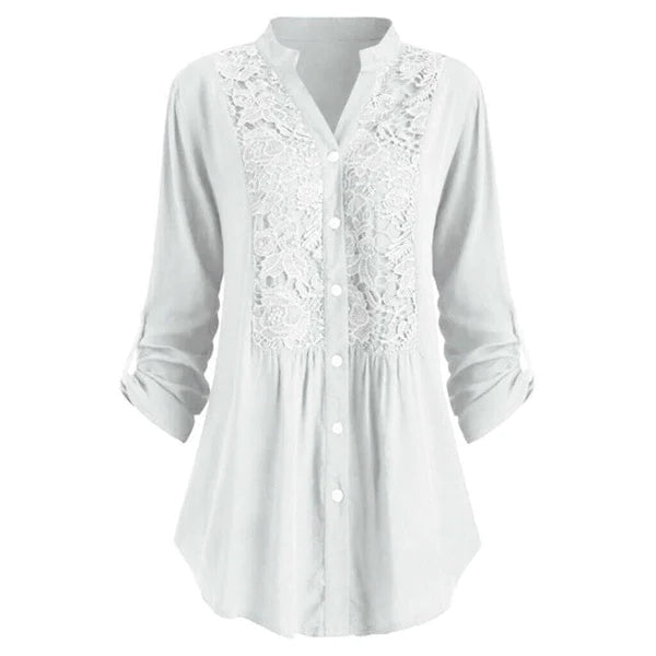 Drune | Lange Bluse mit Spitzenmotiv für Damen
