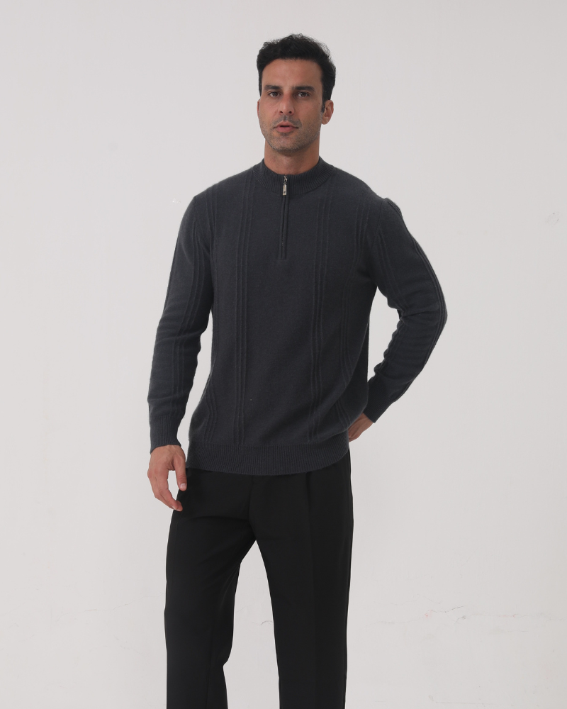 Drune | Reißverschluss Pullover aus Wolle
