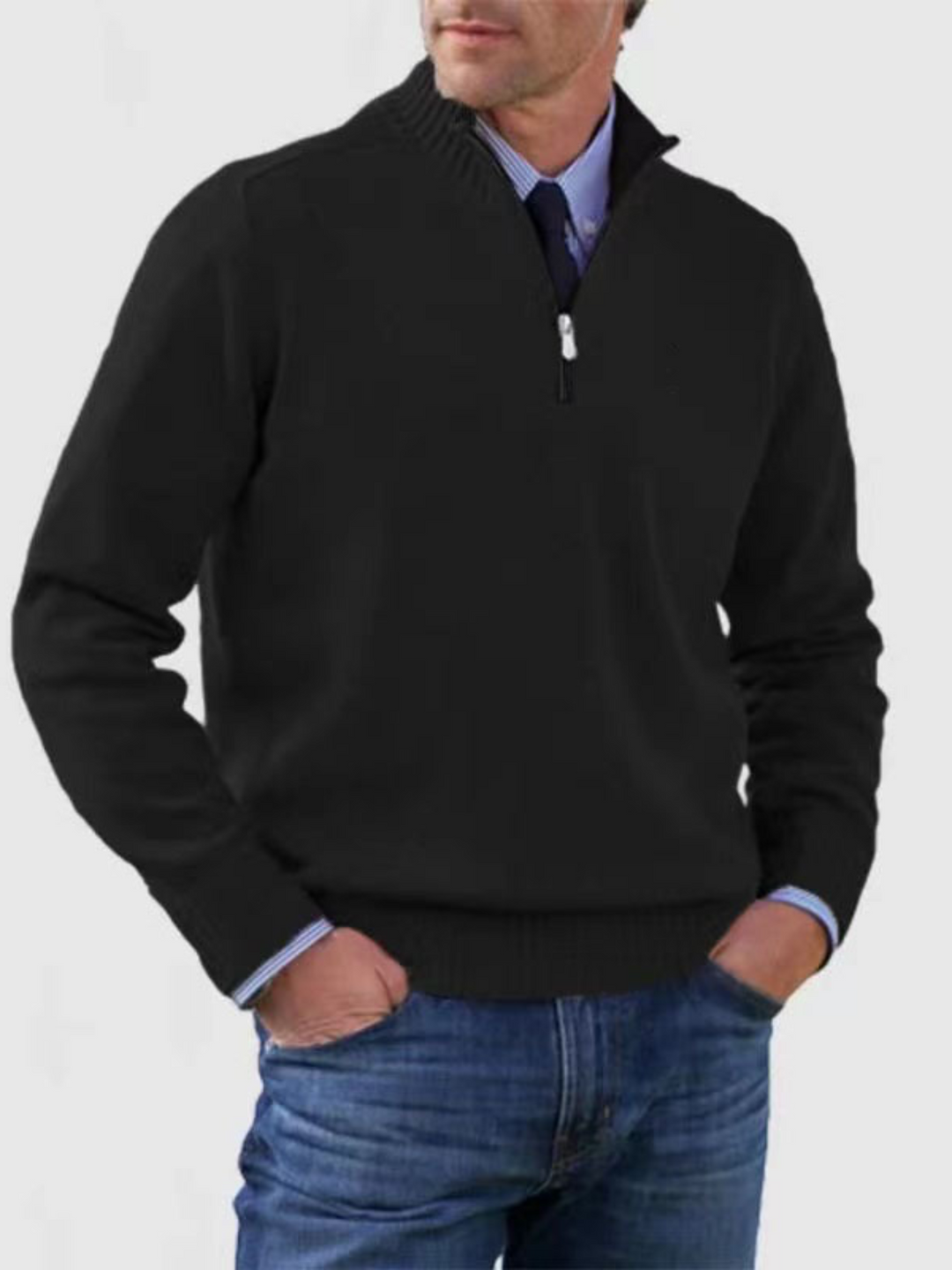 Drune | Halbe-Reißverschluss Pullover für Herren - Moderne Passform