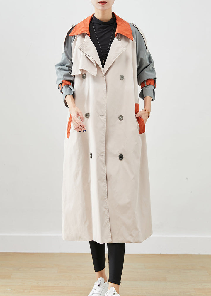 Drune | Farbblock Double-Breasted Patchwork Baumwollmäntel