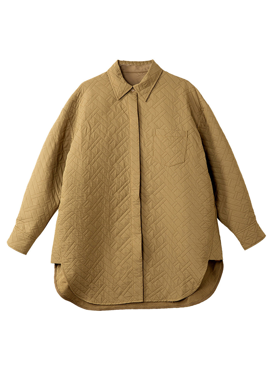 Drune | Khaki Übergroße Seitlich Offene Spandex Mäntel