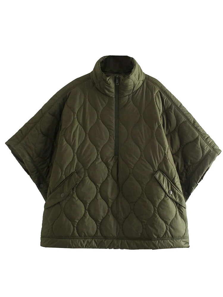 Drune | Damen Wattierte Winterjacke mit Kurzen Ärmeln und Hohem Kragen