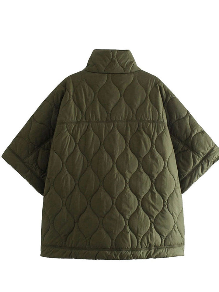 Drune | Damen Wattierte Winterjacke mit Kurzen Ärmeln und Hohem Kragen