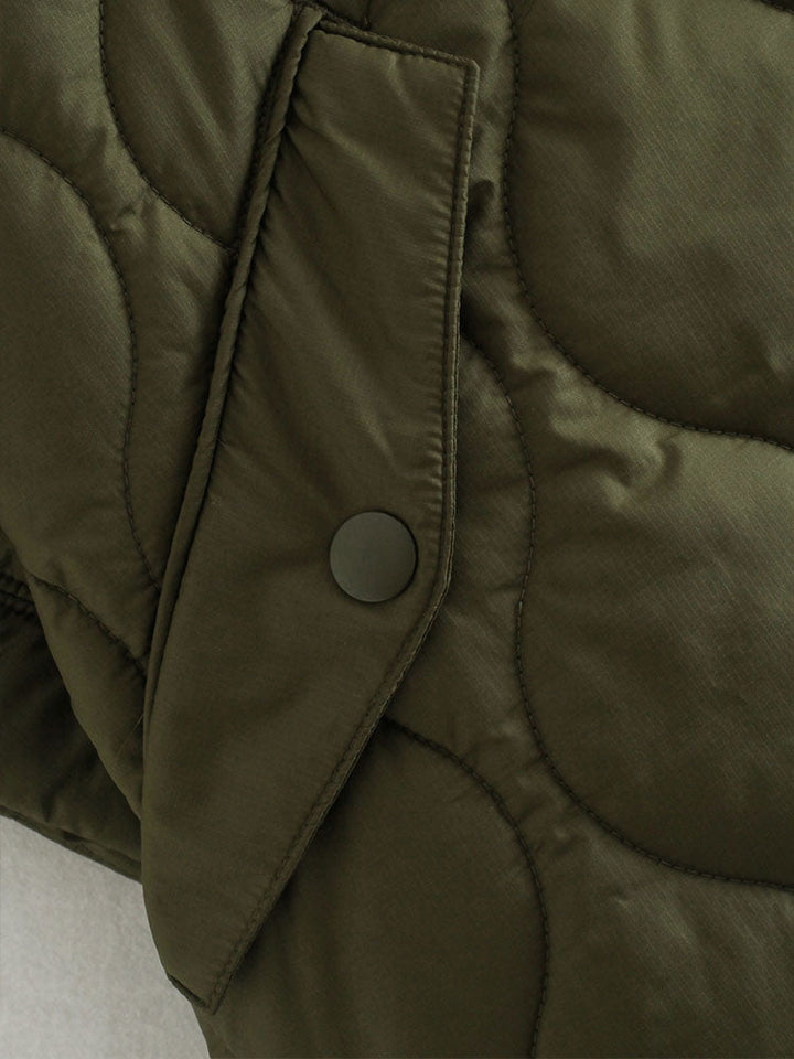 Drune | Damen Wattierte Winterjacke mit Kurzen Ärmeln und Hohem Kragen