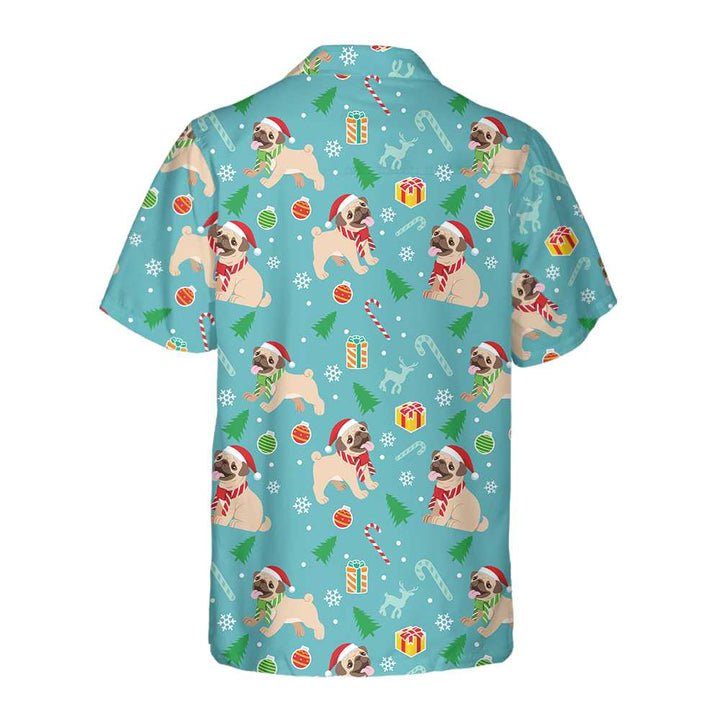 Drune | Fröhliches Mops Hund Weihnachten Hawaiian Shirt, Lustiges Mops Weihnachten Shirt