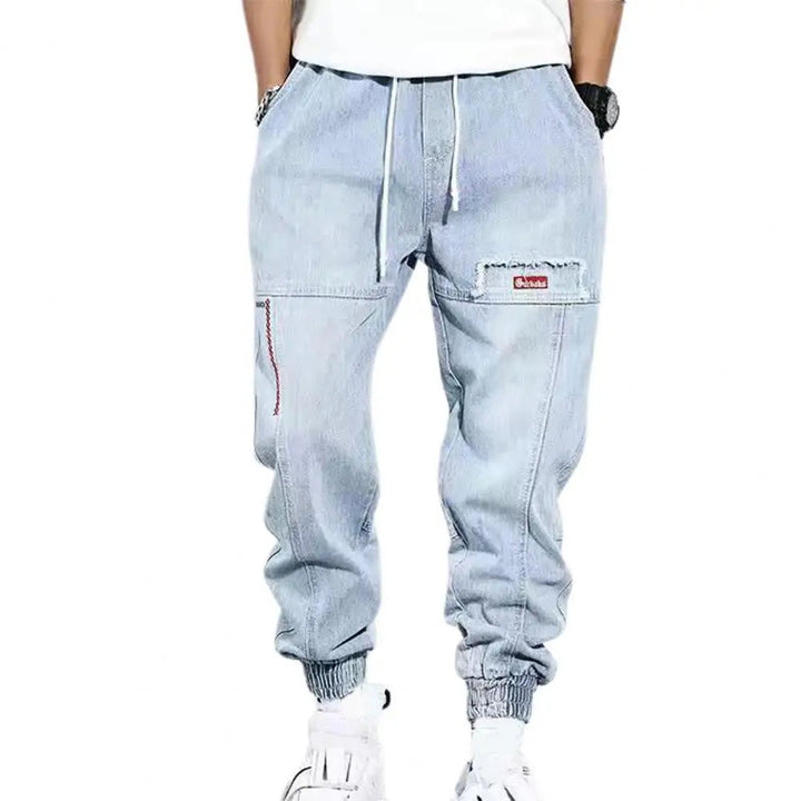 Drune | Lässige Denim Joggerhose Für Männer