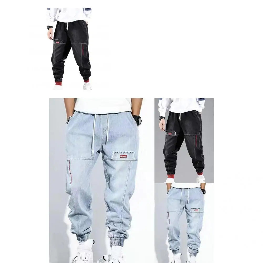 Drune | Jeans Jogger - Bequeme Denim-Sweathose mit Tunnelzug & elastischem Beinabschluss