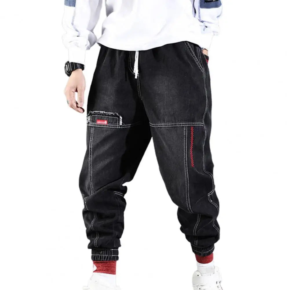 Drune | Jeans Jogger - Bequeme Denim-Sweathose mit Tunnelzug & elastischem Beinabschluss