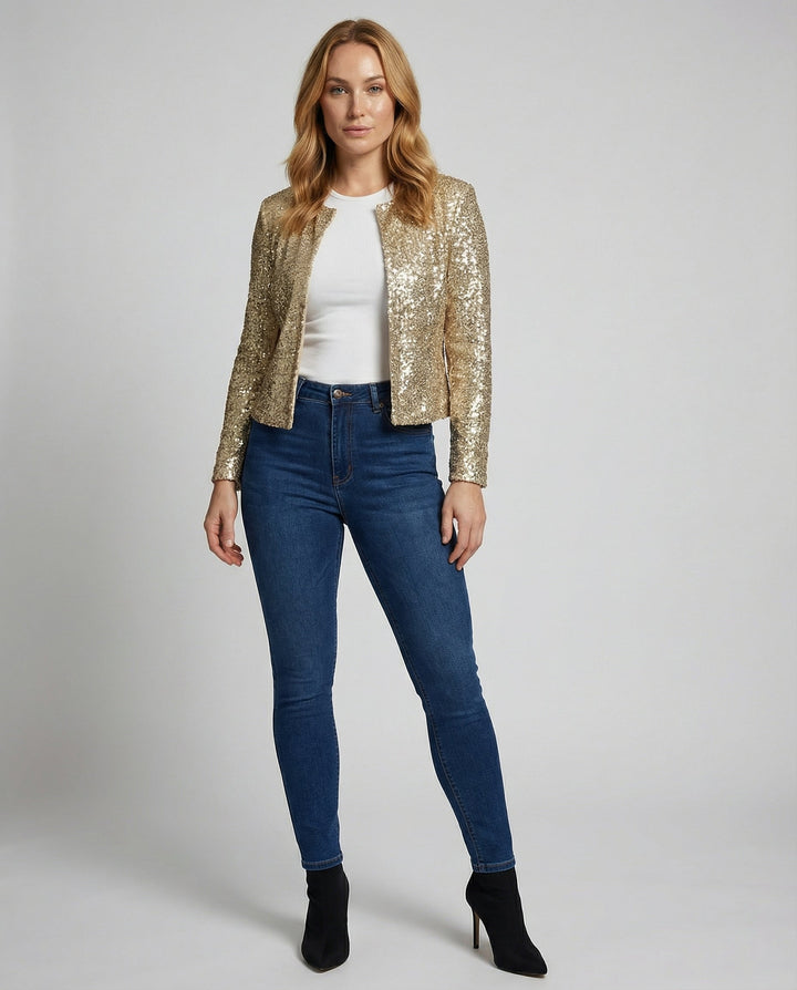 Elegante Glitzerjacke Damen Abend | Drune