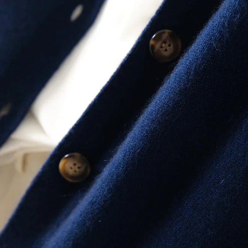 Drune | Strickjacke mit Stehkragen und Knopfleiste - Eleganter Freizeitstil für Büro und Alltag
