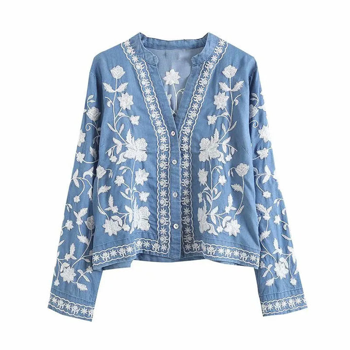 Drune | Denim Bloom Cardigan