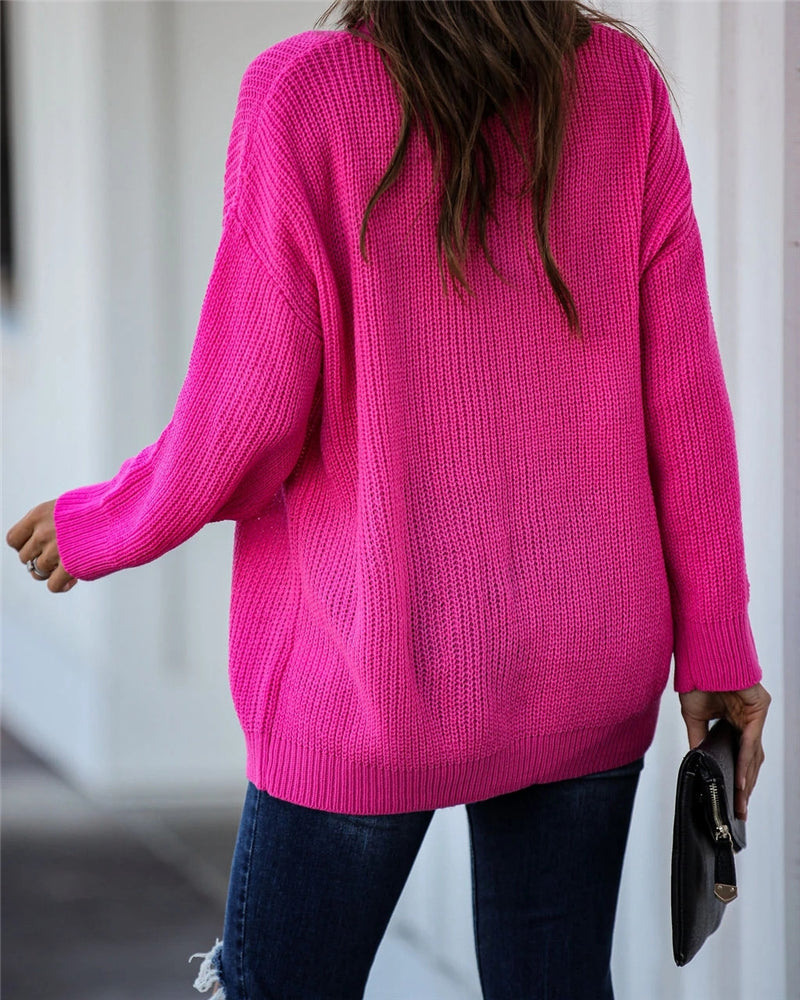 Drune Chic V Neck lässiger Oversize Pullover