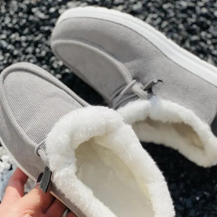 Drune | Luxuriöse Pelz Gefütterte Flache Schuhe mit Rutschfester Sohle
