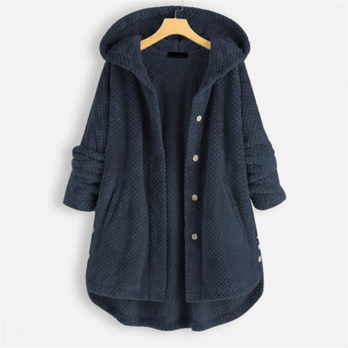 Drune | Front Plüsch Kapuzenmantel - Ultra-weiches Fleece mit Taschen