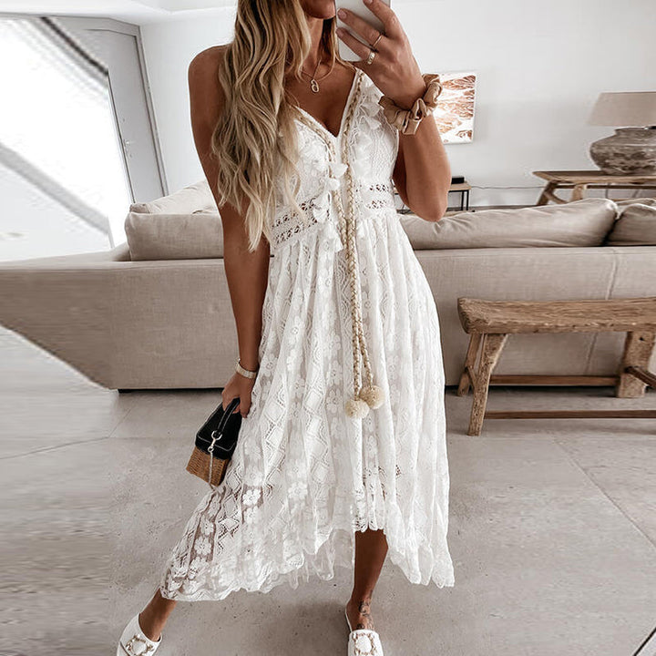 Drune | Spitzen Boho Fließkleid