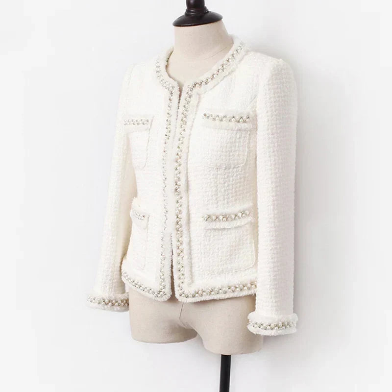 Drune | Weiße Tweedjacke für Damen