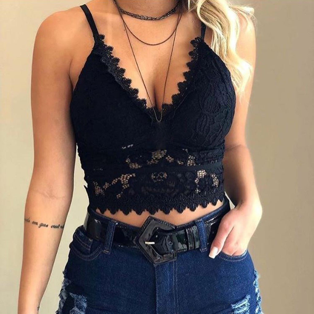 Drune | Verführerisches Spitzen Bralette Crop Top