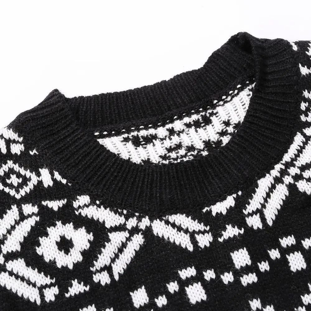 Drune - Hässlicher Weihnachtspulli - Festliches Strickkleid mit Rentier-Muster
