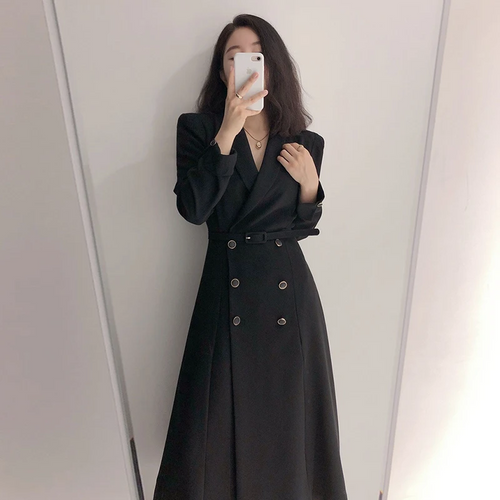 Drune | Trenchcoat - Maßgeschneiderte Passform - Doppelreihig - Mit Gürtel - Langer formeller Stil