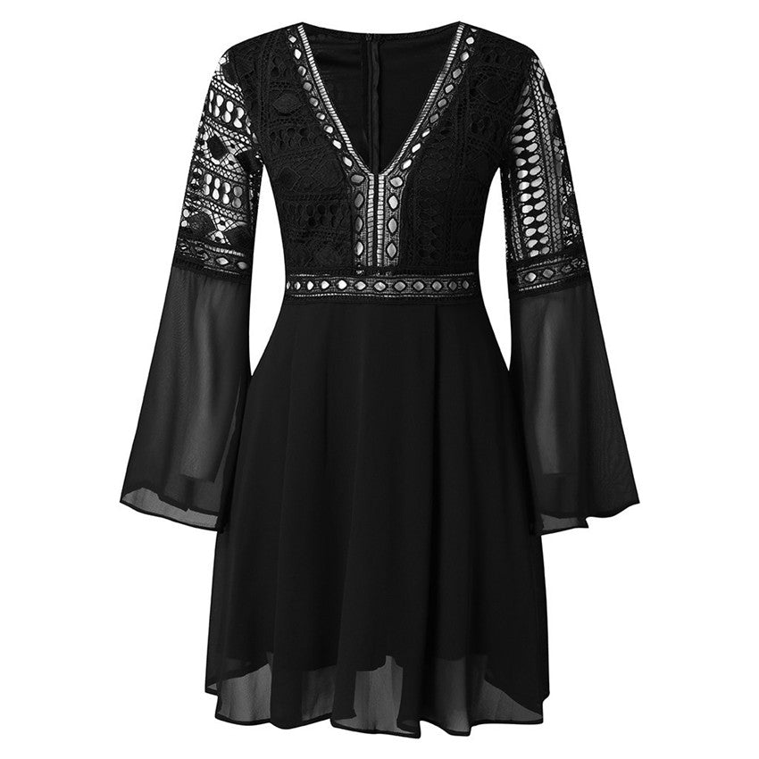 Drune | Spitzen-Minikleid mit Weiten Ärmeln