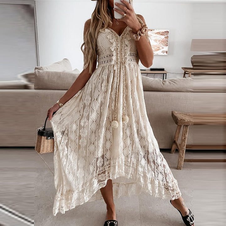 Drune | Spitzen Boho Fließkleid