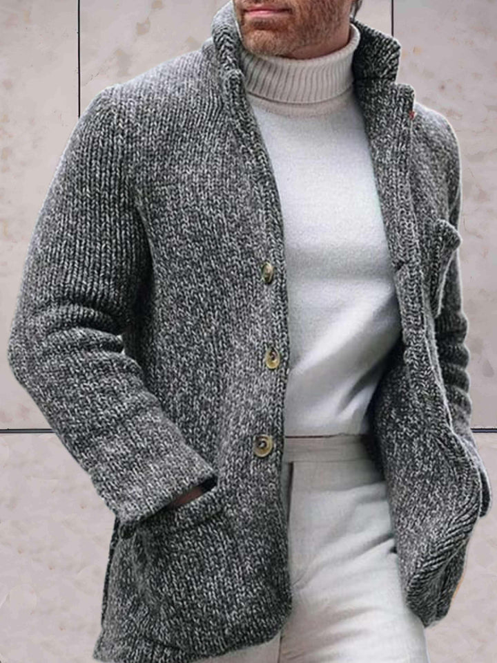 Drune - Lässige Strickjacke mit hohem Ausschnitt