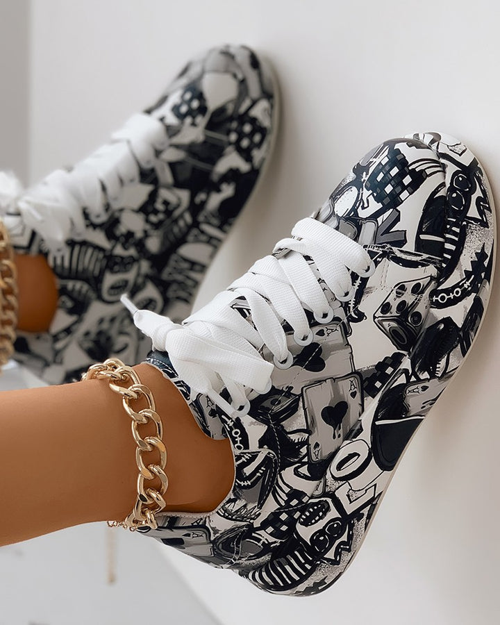 Drune | Lässige Sneakers im Graffiti-Stil für Frauen