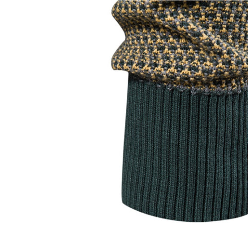 Drune | Geometrisch Gemusterter Pullover Weiche Baumwollmischung Stilvoll und Gemütlich