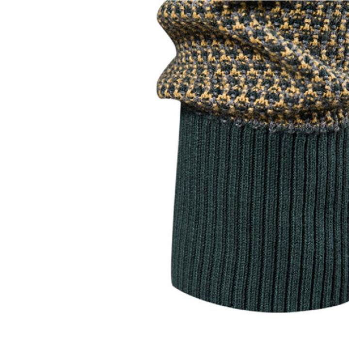 Drune | Geometrisch Gemusterter Pullover Weiche Baumwollmischung Stilvoll und Gemütlich