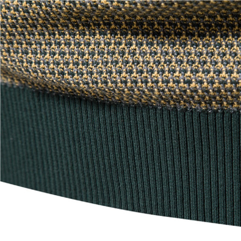 Drune | Geometrisch Gemusterter Pullover Weiche Baumwollmischung Stilvoll und Gemütlich